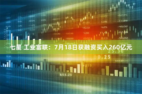 七星 工业富联：7月18日获融资买入260亿元